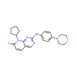 O=c1ccc2cnc(Nc3ccc(N4CCOCC4)cc3)nc2n1C1CCCC1 ZINC000013641469