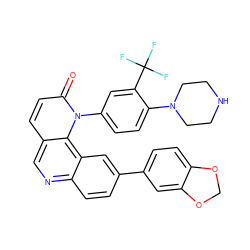 O=c1ccc2cnc3ccc(-c4ccc5c(c4)OCO5)cc3c2n1-c1ccc(N2CCNCC2)c(C(F)(F)F)c1 ZINC000064548971