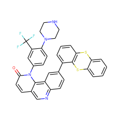 O=c1ccc2cnc3ccc(-c4cccc5c4Sc4ccccc4S5)cc3c2n1-c1ccc(N2CCNCC2)c(C(F)(F)F)c1 ZINC000072148894