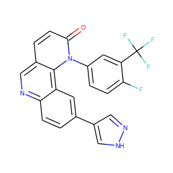 O=c1ccc2cnc3ccc(-c4cn[nH]c4)cc3c2n1-c1ccc(F)c(C(F)(F)F)c1 ZINC000071315841