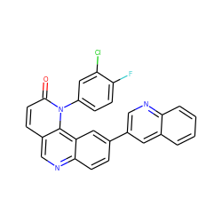 O=c1ccc2cnc3ccc(-c4cnc5ccccc5c4)cc3c2n1-c1ccc(F)c(Cl)c1 ZINC000071319200