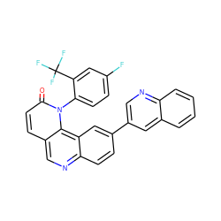 O=c1ccc2cnc3ccc(-c4cnc5ccccc5c4)cc3c2n1-c1ccc(F)cc1C(F)(F)F ZINC000071317206