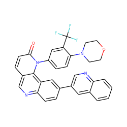 O=c1ccc2cnc3ccc(-c4cnc5ccccc5c4)cc3c2n1-c1ccc(N2CCOCC2)c(C(F)(F)F)c1 ZINC000064539687