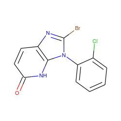 O=c1ccc2nc(Br)n(-c3ccccc3Cl)c2[nH]1 ZINC000118272572