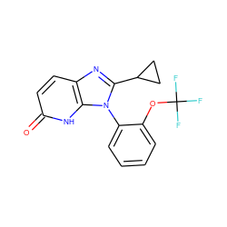 O=c1ccc2nc(C3CC3)n(-c3ccccc3OC(F)(F)F)c2[nH]1 ZINC000118263603