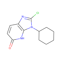 O=c1ccc2nc(Cl)n(C3CCCCC3)c2[nH]1 ZINC000118266077