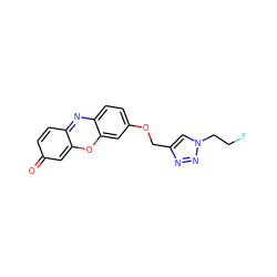 O=c1ccc2nc3ccc(OCc4cn(CCF)nn4)cc3oc-2c1 ZINC000199625720