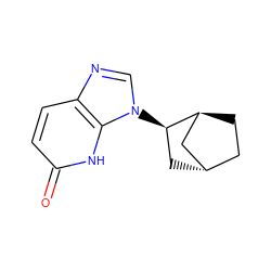 O=c1ccc2ncn([C@@H]3C[C@H]4CC[C@H]3C4)c2[nH]1 ZINC000653670307