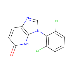 O=c1ccc2ncn(-c3c(Cl)cccc3Cl)c2[nH]1 ZINC000118268002