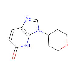 O=c1ccc2ncn(C3CCOCC3)c2[nH]1 ZINC000118265417