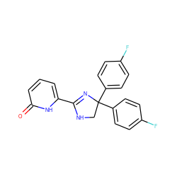 O=c1cccc(C2=NC(c3ccc(F)cc3)(c3ccc(F)cc3)CN2)[nH]1 ZINC000045505701