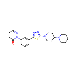 O=c1cccnn1-c1cccc(-c2nnc(N3CCC(N4CCCCC4)CC3)s2)c1 ZINC000084670565