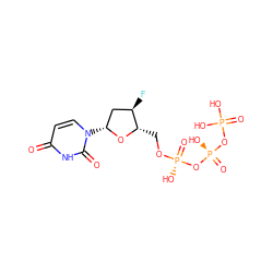 O=c1ccn([C@@H]2C[C@@H](F)[C@H](CO[P@](=O)(O)O[P@](=O)(O)OP(=O)(O)O)O2)c(=O)[nH]1 ZINC000013779709