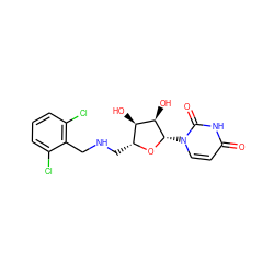 O=c1ccn([C@@H]2O[C@H](CNCc3c(Cl)cccc3Cl)[C@@H](O)[C@H]2O)c(=O)[nH]1 ZINC000066103915