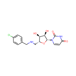 O=c1ccn([C@@H]2O[C@H](CNCc3ccc(Cl)cc3)[C@@H](O)[C@H]2O)c(=O)[nH]1 ZINC000066157448