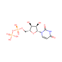 O=c1ccn([C@@H]2O[C@H](CO[P@@](=O)(O)OP(=O)(O)O)[C@@H](O)[C@H]2O)c(=O)[nH]1 ZINC000004490939