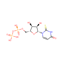 O=c1ccn([C@@H]2O[C@H](CO[P@@](=O)(O)OP(=O)(O)O)[C@@H](O)[C@H]2O)c(=S)[nH]1 ZINC000035033723