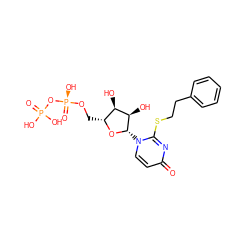 O=c1ccn([C@@H]2O[C@H](CO[P@@](=O)(O)OP(=O)(O)O)[C@@H](O)[C@H]2O)c(SCCc2ccccc2)n1 ZINC000071316178