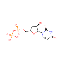 O=c1ccn([C@@H]2O[C@H](CO[P@@](=O)(O)OP(=O)(O)O)C[C@H]2O)c(=O)[nH]1 ZINC000034569913