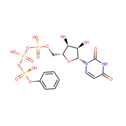 O=c1ccn([C@@H]2O[C@H](CO[P@](=O)(O)O[P@](=O)(O)O[P@](=O)(O)Oc3ccccc3)[C@@H](O)[C@H]2O)c(=O)[nH]1 ZINC000049777063