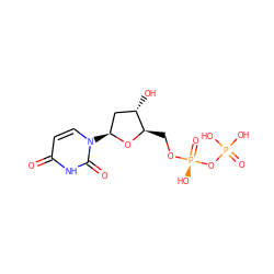 O=c1ccn([C@H]2C[C@H](O)[C@@H](CO[P@@](=O)(O)OP(=O)(O)O)O2)c(=O)[nH]1 ZINC000008217150