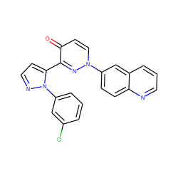 O=c1ccn(-c2ccc3ncccc3c2)nc1-c1ccnn1-c1cccc(Cl)c1 ZINC000068245689