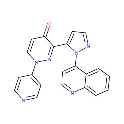 O=c1ccn(-c2ccncc2)nc1-c1ccnn1-c1ccnc2ccccc12 ZINC000068245690