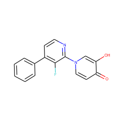 O=c1ccn(-c2nccc(-c3ccccc3)c2F)cc1O ZINC000221465913