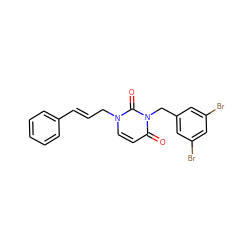 O=c1ccn(C/C=C/c2ccccc2)c(=O)n1Cc1cc(Br)cc(Br)c1 ZINC000095589812