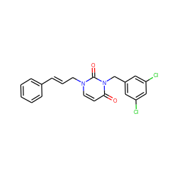 O=c1ccn(C/C=C/c2ccccc2)c(=O)n1Cc1cc(Cl)cc(Cl)c1 ZINC000095589111