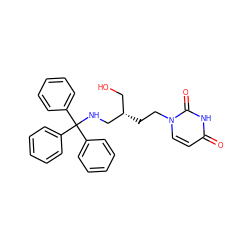 O=c1ccn(CC[C@@H](CO)CNC(c2ccccc2)(c2ccccc2)c2ccccc2)c(=O)[nH]1 ZINC000036185087