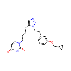 O=c1ccn(CCCCc2cnnn2CCc2cccc(OCC3CC3)c2)c(=O)[nH]1 ZINC000095553275