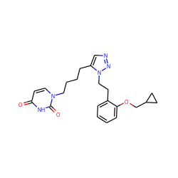 O=c1ccn(CCCCc2cnnn2CCc2ccccc2OCC2CC2)c(=O)[nH]1 ZINC000095556407