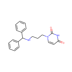 O=c1ccn(CCCNC(c2ccccc2)c2ccccc2)c(=O)[nH]1 ZINC000096283131