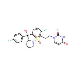 O=c1ccn(CCCS(=O)(=O)N2CCC[C@@H]2C(O)(c2ccc(F)cc2)c2ccc(F)cc2)c(=O)[nH]1 ZINC000084669777