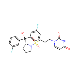 O=c1ccn(CCCS(=O)(=O)N2CCC[C@@H]2C(O)(c2cccc(F)c2)c2cccc(F)c2)c(=O)[nH]1 ZINC000084669776