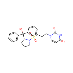 O=c1ccn(CCCS(=O)(=O)N2CCC[C@@H]2C(O)(c2ccccc2)c2ccccc2)c(=O)[nH]1 ZINC000058651014