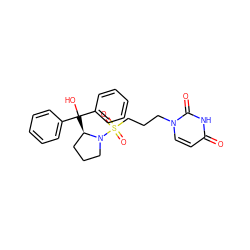 O=c1ccn(CCCS(=O)(=O)N2CCC[C@H]2C(O)(c2ccccc2)c2ccccc2)c(=O)[nH]1 ZINC000084669039