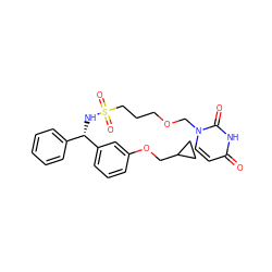 O=c1ccn(COCCCS(=O)(=O)N[C@@H](c2ccccc2)c2cccc(OCC3CC3)c2)c(=O)[nH]1 ZINC000116098179