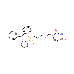 O=c1ccn(COCCCS(=O)(=O)N2CCC[C@@H]2C(c2ccccc2)c2ccccc2)c(=O)[nH]1 ZINC000096172721