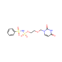 O=c1ccn(COCCOS(=O)(=O)NS(=O)(=O)c2ccccc2)c(=O)[nH]1 ZINC000084689751