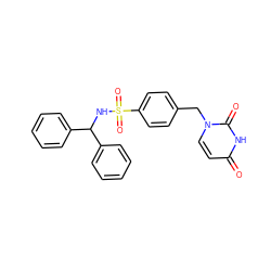 O=c1ccn(Cc2ccc(S(=O)(=O)NC(c3ccccc3)c3ccccc3)cc2)c(=O)[nH]1 ZINC000116100651