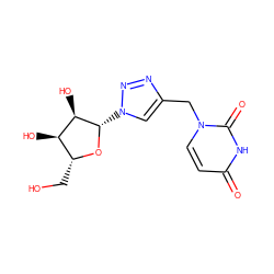 O=c1ccn(Cc2cn([C@@H]3O[C@H](CO)[C@@H](O)[C@H]3O)nn2)c(=O)[nH]1 ZINC000095561707