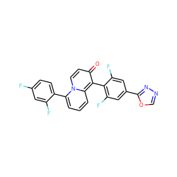 O=c1ccn2c(-c3ccc(F)cc3F)cccc2c1-c1c(F)cc(-c2nnco2)cc1F ZINC000034984356