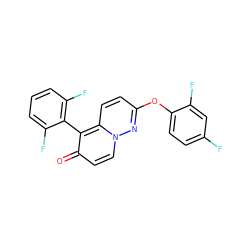 O=c1ccn2nc(Oc3ccc(F)cc3F)ccc2c1-c1c(F)cccc1F ZINC000068267187