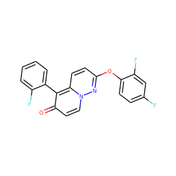 O=c1ccn2nc(Oc3ccc(F)cc3F)ccc2c1-c1ccccc1F ZINC000084732704