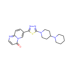 O=c1ccnc2ccc(-c3nnc(N4CCC(N5CCCCC5)CC4)s3)cn12 ZINC000084758533