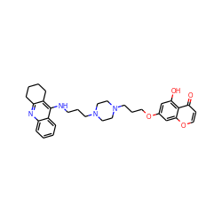 O=c1ccoc2cc(OCCCN3CCN(CCCNc4c5c(nc6ccccc46)CCCC5)CC3)cc(O)c12 ZINC000096285552