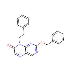 O=c1cnc2cnc(OCc3ccccc3)nc2n1CCc1ccccc1 ZINC000004238408