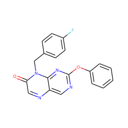 O=c1cnc2cnc(Oc3ccccc3)nc2n1Cc1ccc(F)cc1 ZINC000004238273